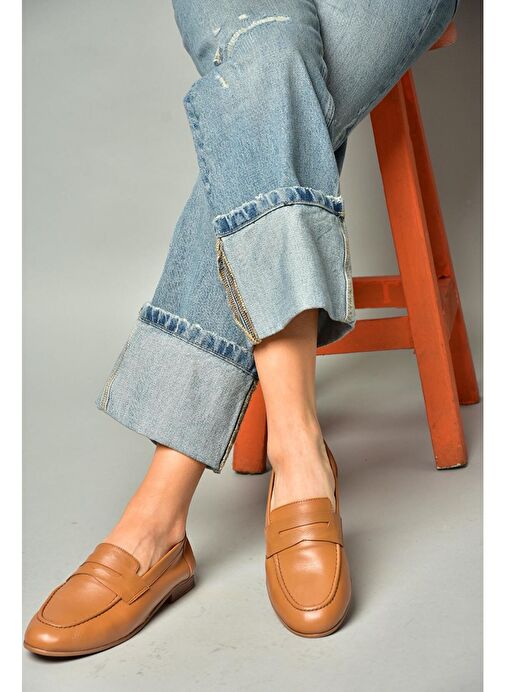 Fox Shoes Fox Shoes S944007803 Taba Hakiki Deri Kadın Babet Boyner'de! Taba - 5. görsel