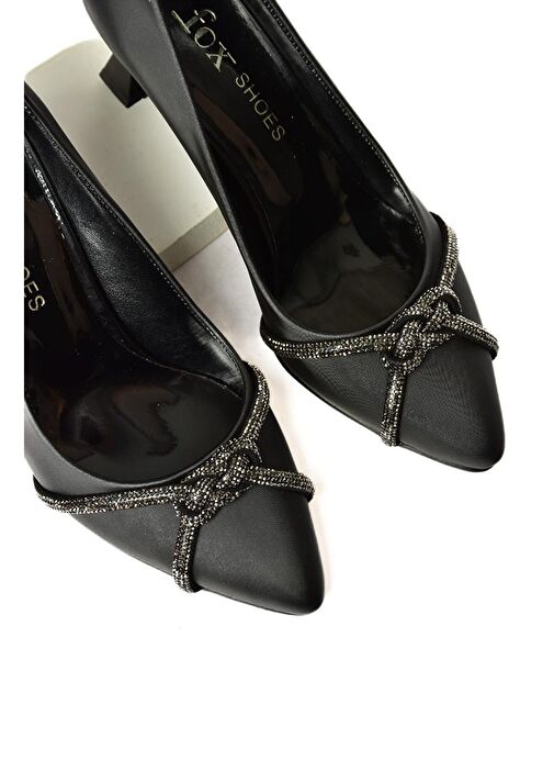 S246061604 Siyah Kumaş Kalın Topuklu Kadın Abiye Ayakkabı - Görsel 8