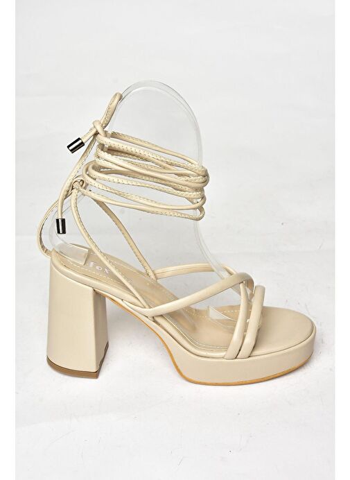 Fox Shoes Bej Kadın Topuklu Ayakkabı 12299 - Görsel 6