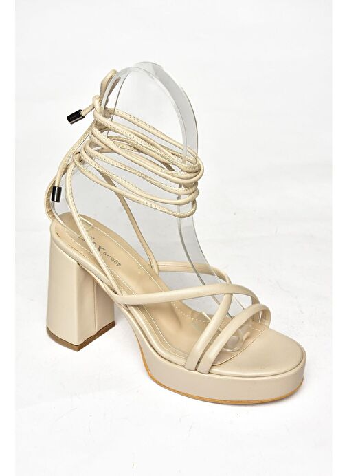 Fox Shoes Bej Kadın Topuklu Ayakkabı 12299 - Görsel 7