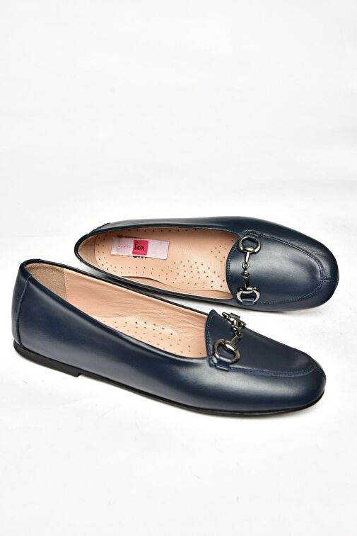 R667001403 Lacivert Hakiki Deri Babet - Görsel 8