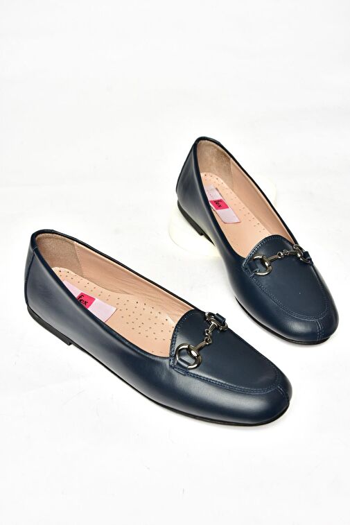 R667001403 Lacivert Hakiki Deri Babet - Görsel 9