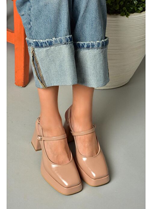 S282030908 Ten Rugan Kalın Topuklu Kadın Ayakkabı - Görsel 2