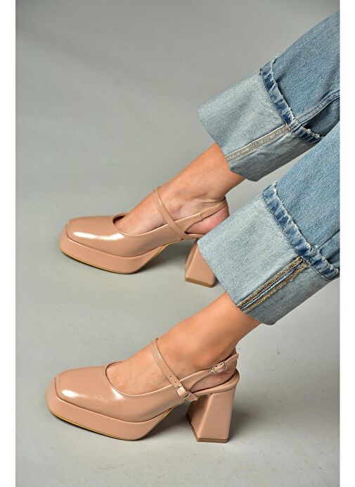 S282030908 Ten Rugan Kalın Topuklu Kadın Ayakkabı - Görsel 3