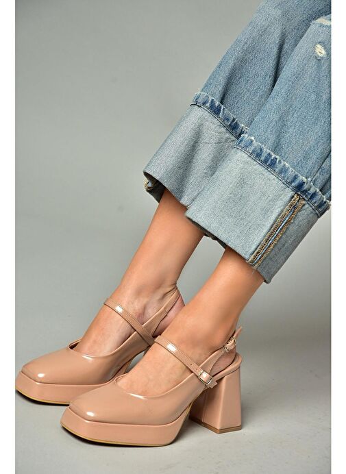 S282030908 Ten Rugan Kalın Topuklu Kadın Ayakkabı - Görsel 4