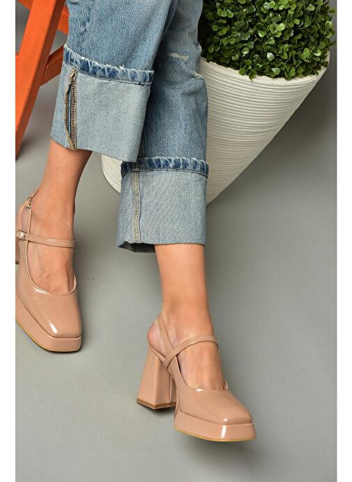 S282030908 Ten Rugan Kalın Topuklu Kadın Ayakkabı - Görsel 6