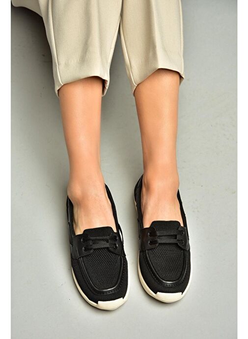 S374610304 Siyah Kumaş Günlük Kadın Ayakkabı - Görsel 3