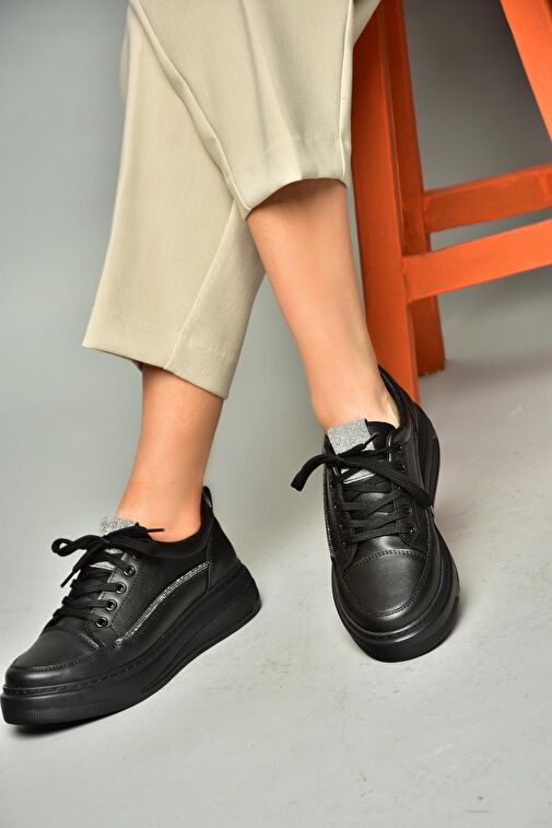 S602003409 Siyah Spor Ayakkabı Sneakers - Görsel 3