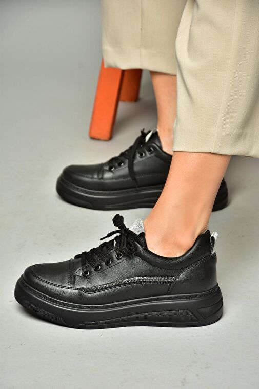 S602003409 Siyah Spor Ayakkabı Sneakers - Görsel 4
