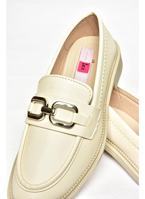 S652910009 Bej Loafer Makosen Kadın Ayakkabı - Görsel 9