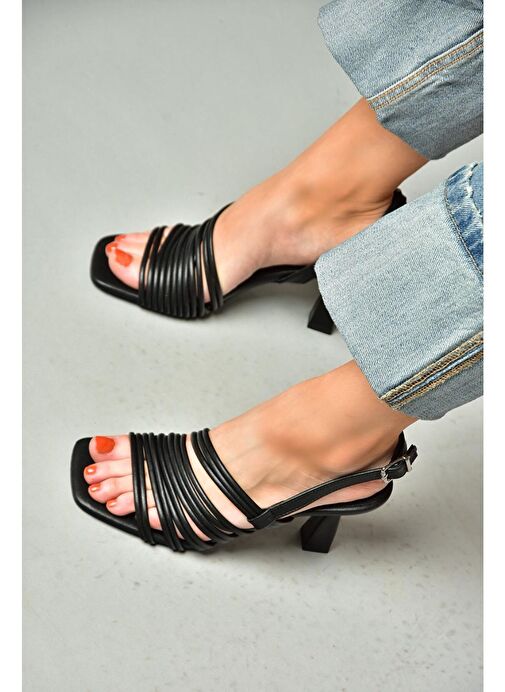 Fox Shoes Siyah Kadın Topuklu Ayakkabı 12403 - Görsel 2