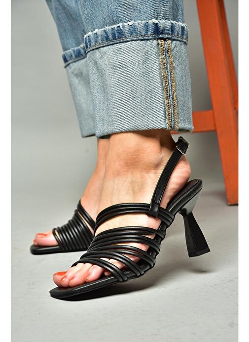 Fox Shoes Siyah Kadın Topuklu Ayakkabı 12403 - Görsel 5