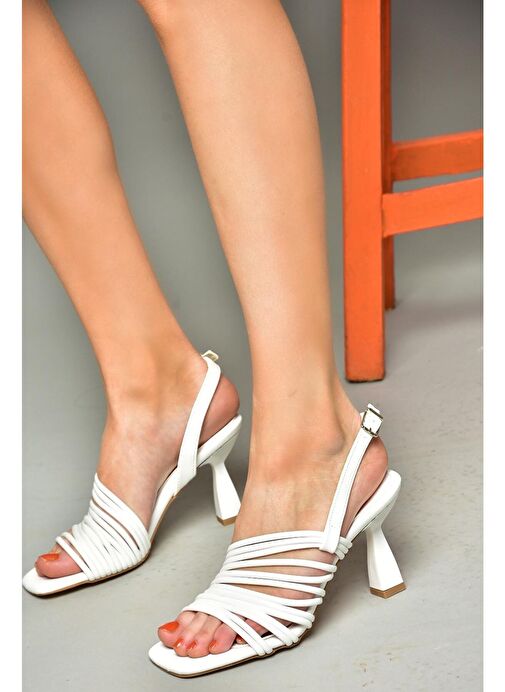 Fox Shoes Beyaz Kadın Topuklu Ayakkabı 12404 - Görsel 2