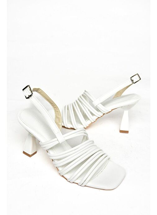 Fox Shoes Beyaz Kadın Topuklu Ayakkabı 12404 - Görsel 7