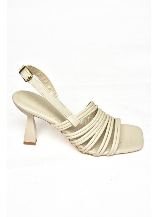 Fox Shoes Bej Kadın Topuklu Ayakkabı 12405 - Görsel 5