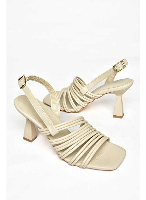 Fox Shoes Bej Kadın Topuklu Ayakkabı 12405 - Görsel 7