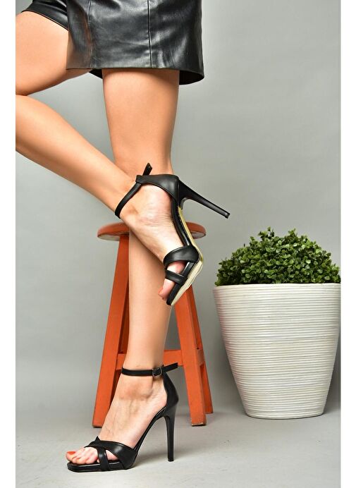 S251146009 Siyah İnce Topuklu Kadın Ayakkabı - Görsel 6