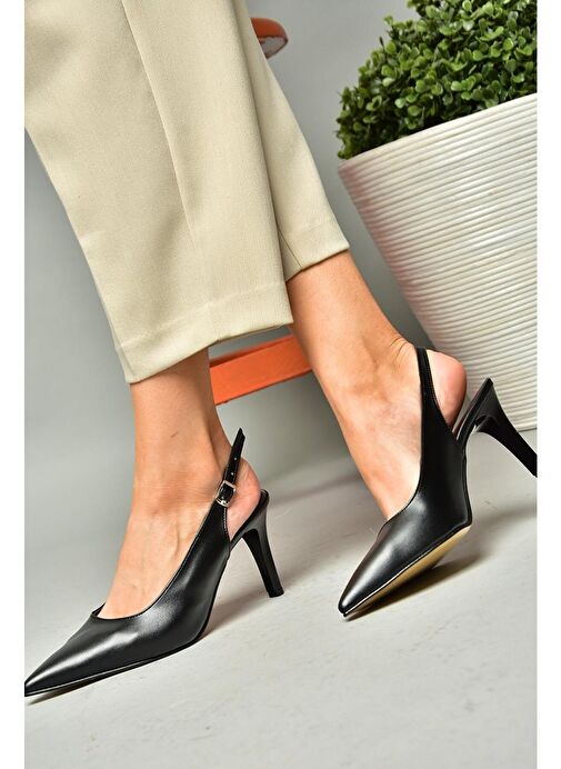 Fox Shoes Siyah Kadın Topuklu Ayakkabı 12395 - Görsel 6