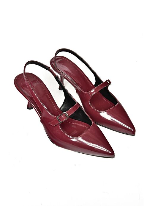 S404200608 Bordo Rugan İnce Topuklu Kadın Ayakkabı - Görsel 9