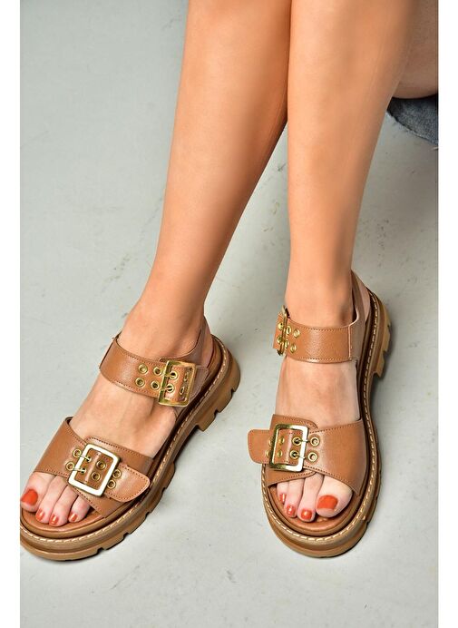 S996074009 Taba Kadın Sandalet - Görsel 2