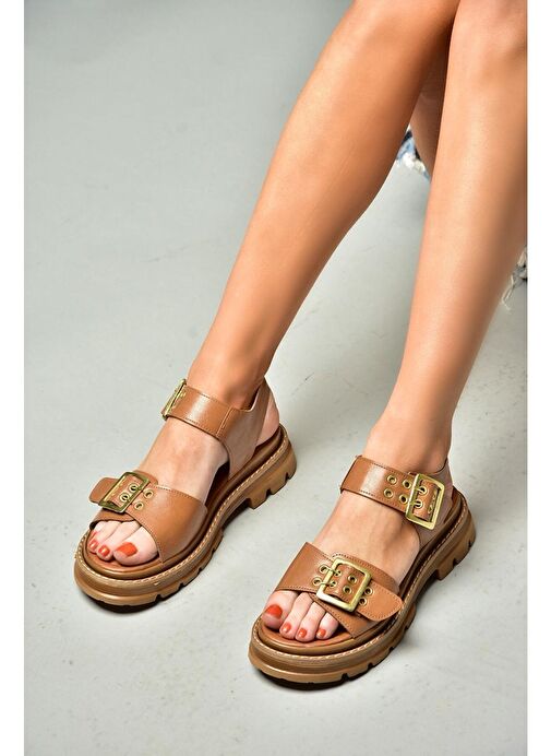 S996074009 Taba Kadın Sandalet - Görsel 4