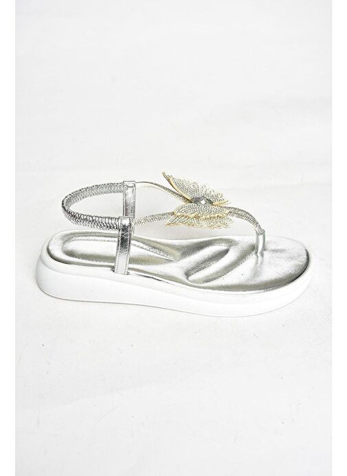 S404086009 Gümüş Parmak Arası Kadın Sandalet - Görsel 7