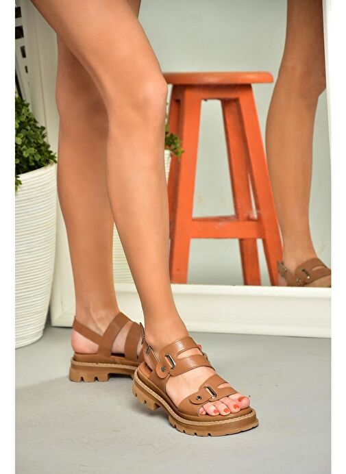 S996075509 Taba Kadın Sandalet - Görsel 4