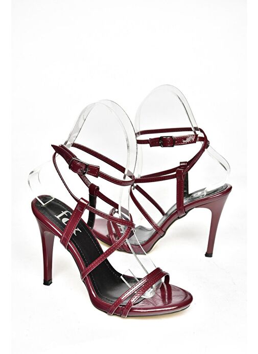 S997066308 Bordo Rugan İnce Topuklu Kadın Abiye Ayakkabı - Görsel 9