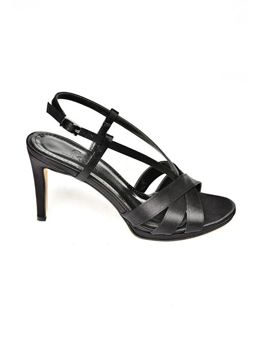 S569714304 Siyah Kumaş İnce Topuklu Kadın Ayakkabı - Görsel 7