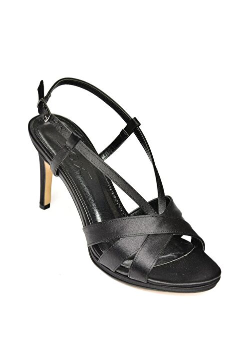 S569714304 Siyah Kumaş İnce Topuklu Kadın Ayakkabı - Görsel 8