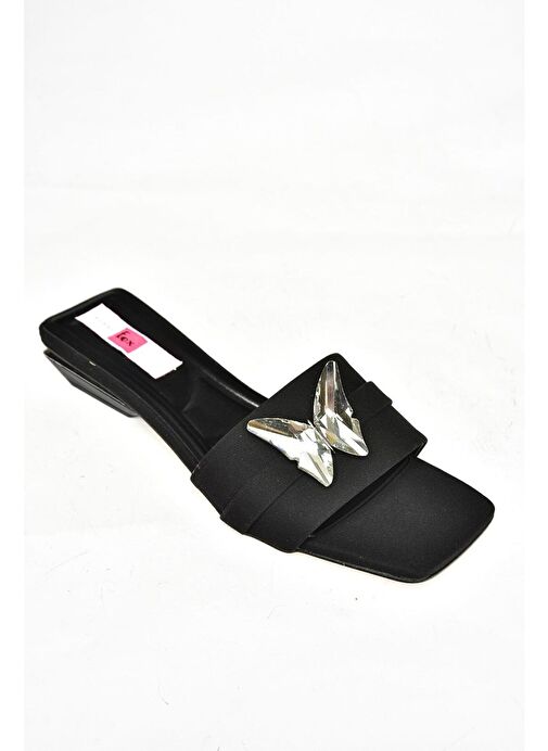 S820505604 Siyah Kumaş Kadın Terlik - Görsel 5