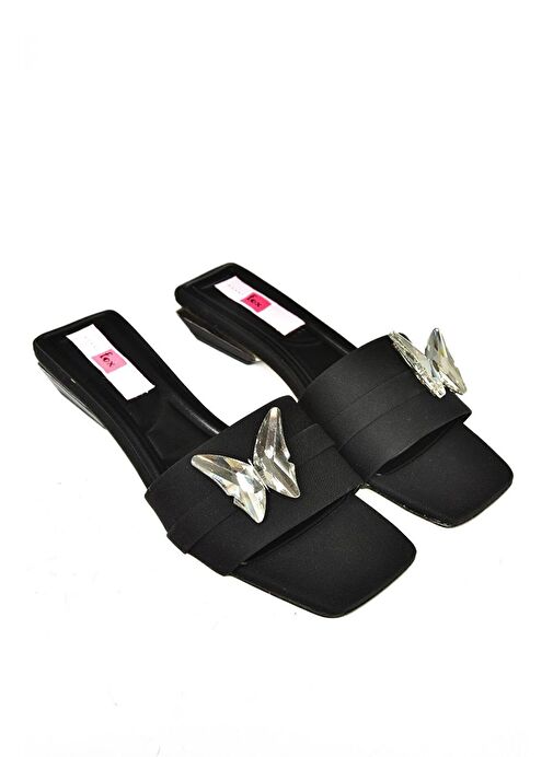 S820505604 Siyah Kumaş Kadın Terlik - Görsel 6