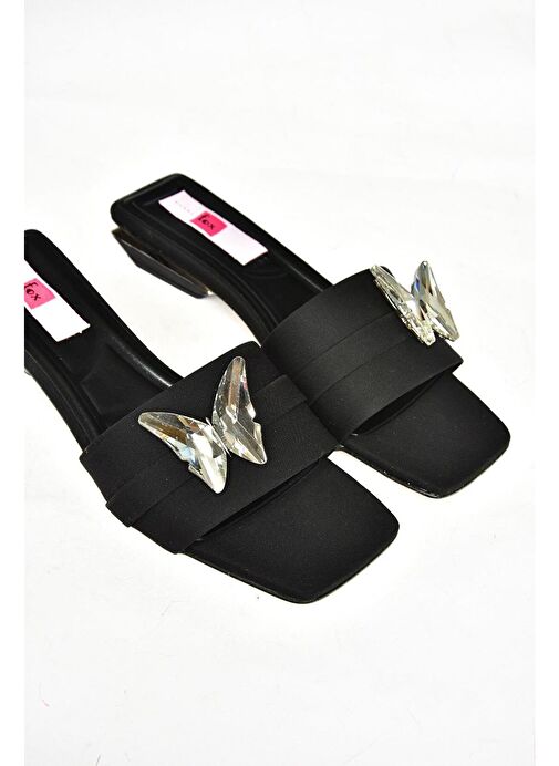 S820505604 Siyah Kumaş Kadın Terlik - Görsel 7