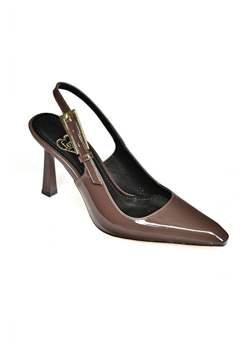 Fox Shoes Kahverengi Kadın Rugan Topuklu Ayakkabı 12526 - Görsel 7