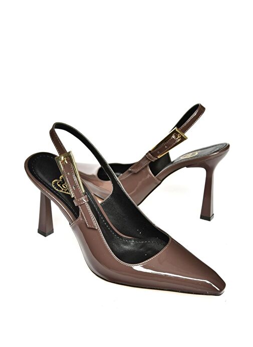 Fox Shoes Kahverengi Kadın Rugan Topuklu Ayakkabı 12526 - Görsel 9