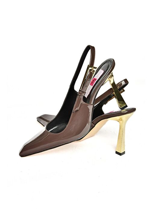 S752098708 Kahverengi Rugan Kalın Topuklu Kadın Ayakkabı - Görsel 7