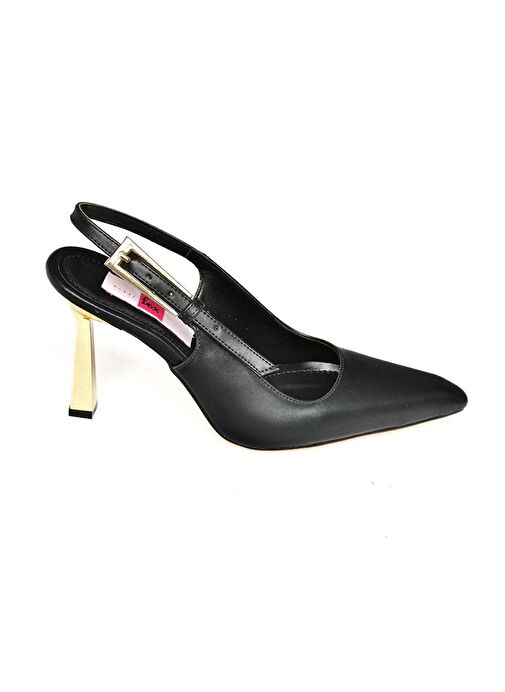 S752098709 Siyah Kalın Topuklu Kadın Ayakkabı - Görsel 6