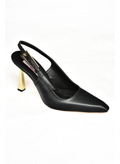 S752098709 Siyah Kalın Topuklu Kadın Ayakkabı - Görsel 7