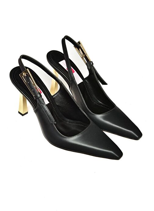 S752098709 Siyah Kalın Topuklu Kadın Ayakkabı - Görsel 8