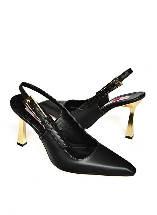 S752098709 Siyah Kalın Topuklu Kadın Ayakkabı - Görsel 9
