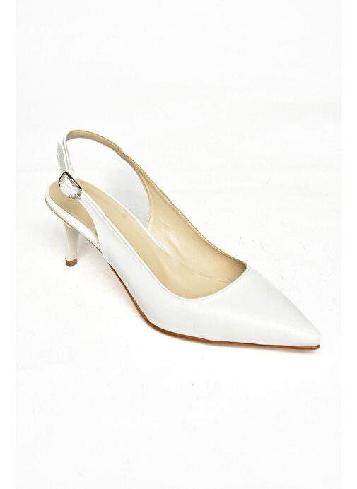 S726566009 Beyaz İnce Topuklu Kadın Ayakkabı - Görsel 6
