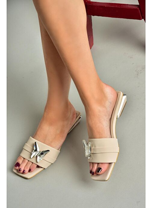 S820505604 Ten Kumaş Kadın Terlik - Görsel 2