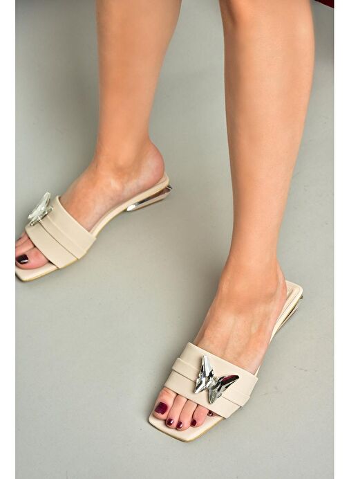 S820505604 Ten Kumaş Kadın Terlik - Görsel 3