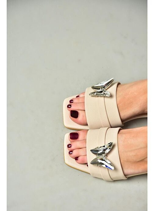 S820505604 Ten Kumaş Kadın Terlik - Görsel 4