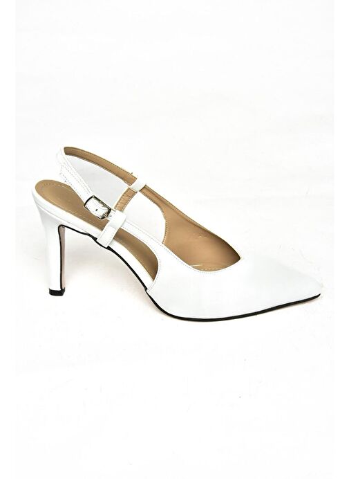 S404410909 Beyaz İnce Topuklu Kadın Ayakkabı - Görsel 9