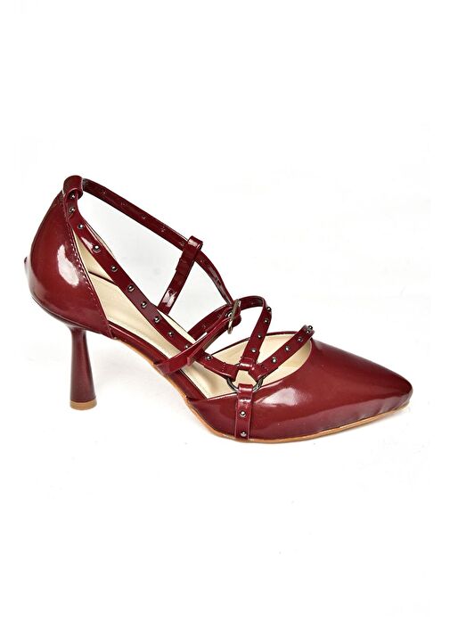 S518203308 Bordo Rugan İnce Topuklu Kadın Ayakkabı - Görsel 7