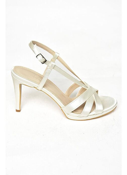 S569714304 Sedef Kumaş İnce Topuklu Kadın Ayakkabı - Görsel 6