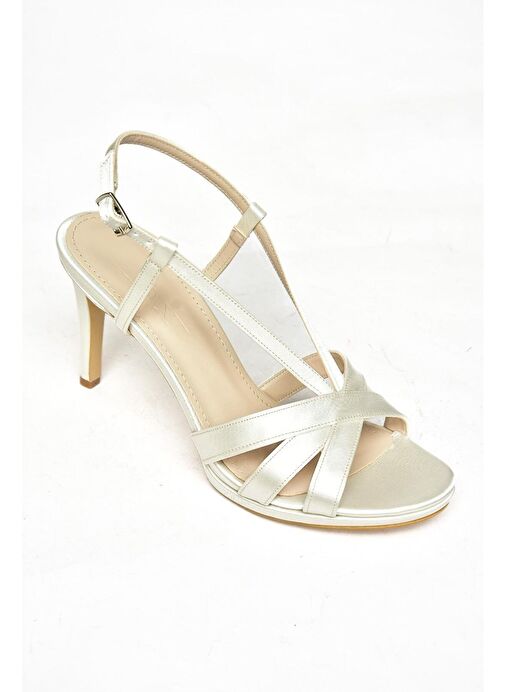 S569714304 Sedef Kumaş İnce Topuklu Kadın Ayakkabı - Görsel 7