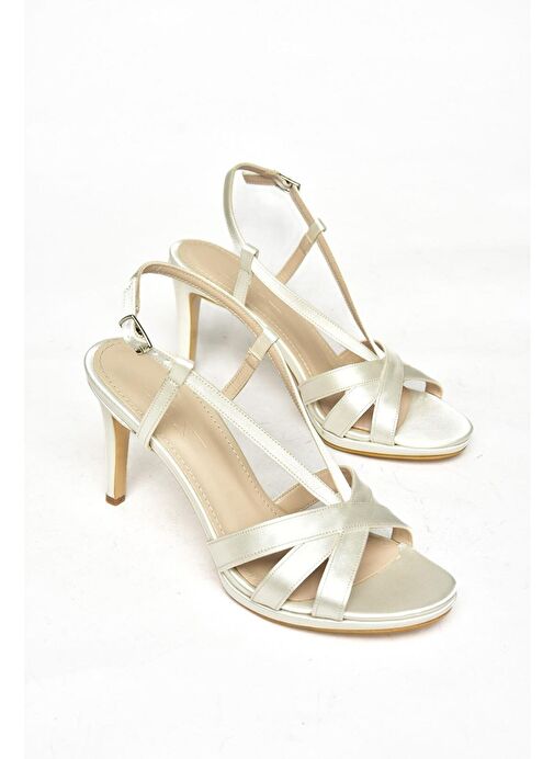 S569714304 Sedef Kumaş İnce Topuklu Kadın Ayakkabı - Görsel 8