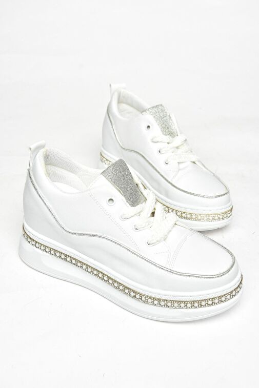 Fox Shoes Fox Shoes S602008704 Beyaz Kumaş Kalın Tabanlı Spor Ayakkabı Sneakers Boyner'de! Beyaz - 8. görsel